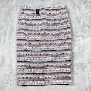 Aztec Pencil Skirt Lined Straight Fitted Size 6 Abstract Geo Casual The Limited
